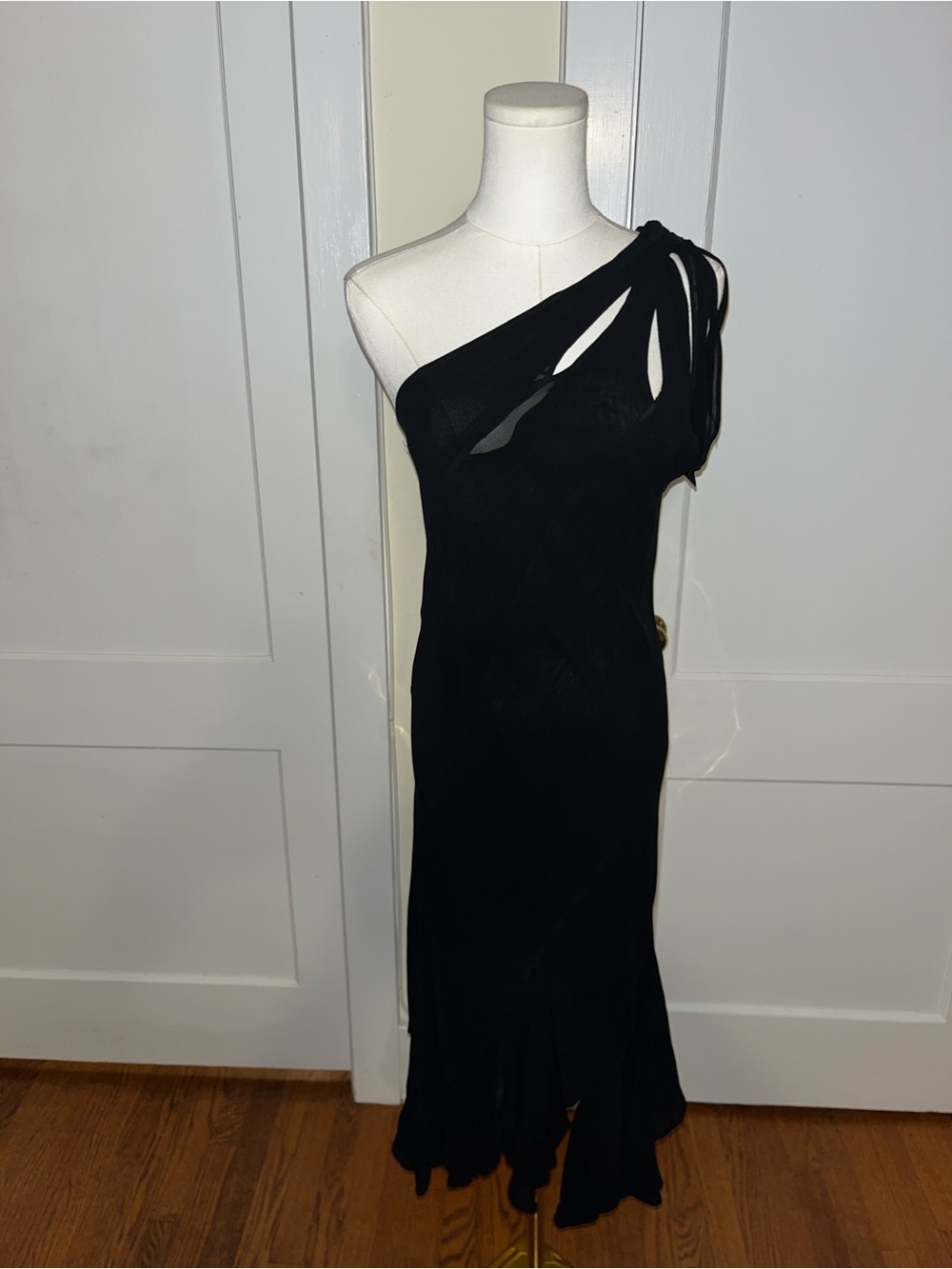 GHOST Blue Salsa Tango Dress—One-Shoulder Drama & Cascading Ruffles